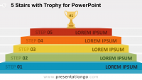 Free 5-Stairs Trophy Diagram for PowerPoint