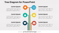 Free Vertical Colored Tree Diagram for PowerPoint