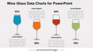 Wine Glass with Data Charts for PowerPoint