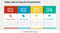 Free 4-Part Table Diagram for PowerPoint