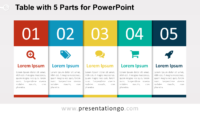 Free 5-Part Table Diagram for PowerPoint