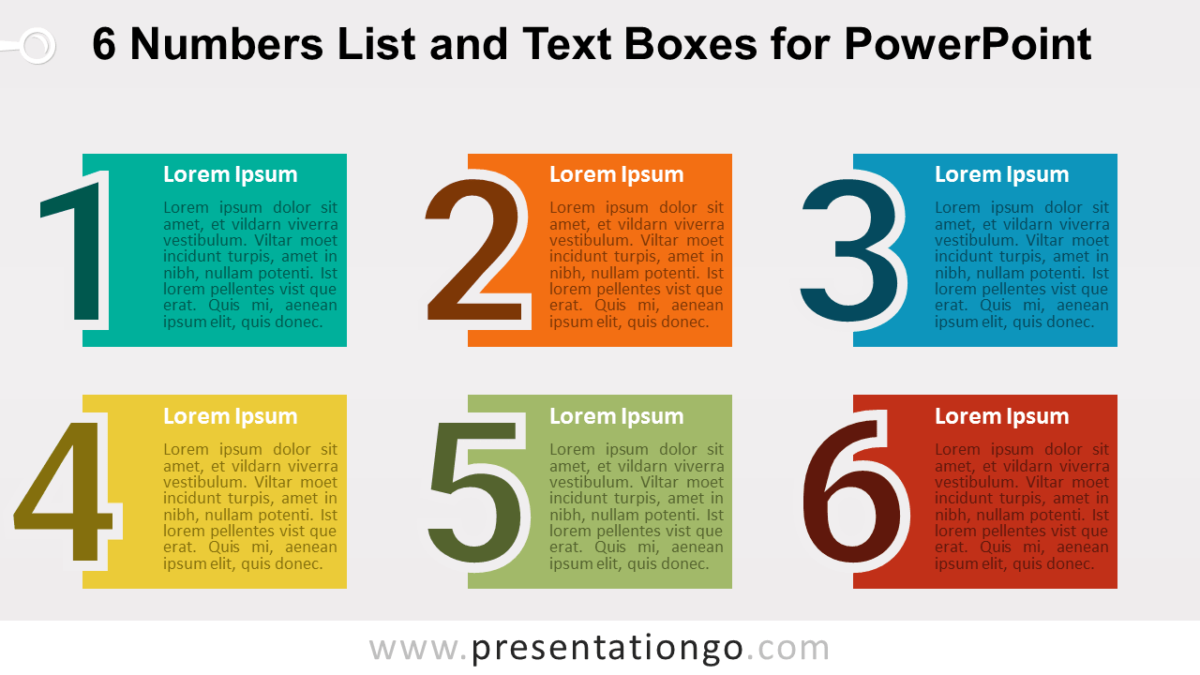 6 Numbers List and Text Boxes for PowerPoint - PresentationGO