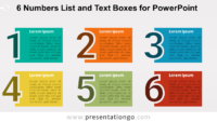 6 Numbers List with Text Boxes - PowerPoint Template