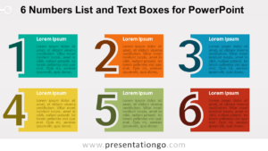 6 Numbers List with Text Boxes - PowerPoint Template