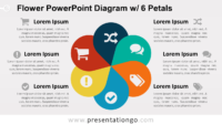 Flower Diagram with 6 Petals - PowerPoint Template