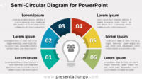Semi-Circular Diagram with 6 Stages for PowerPoint