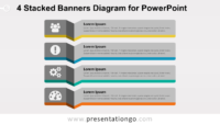 4 Stacked Banners - Diagram for PowerPoint