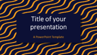 Yellow Blue Wavy Pattern Abstract PowerPoint Template