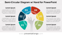 Semi-Circular Diagram with Hand - PowerPoint Template