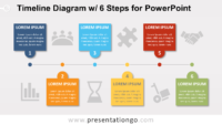 Free Timeline with 6 Steps PowerPoint Diagram