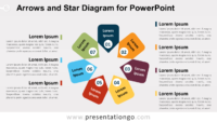 7 Arrows and 1 Star PowerPoint Diagram
