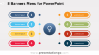 Free 8 Banners Menu for PowerPoint (Widescreen)