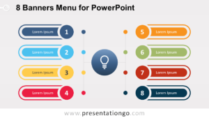 Free 8 Banners Menu for PowerPoint (Widescreen)