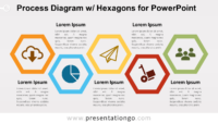 Free Process with Hexagons - PowerPoint Diagram