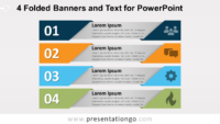 Free 4 Folded Banners with Text for PowerPoint