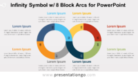 Free Infinity Symbol Diagram with Eight Block Arcs for PowerPoint