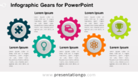 Free Horizontal Infographic Gears for PowerPoint