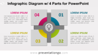 Free Infographic Diagram with 4 Parts PowerPoint Template - Slide 1
