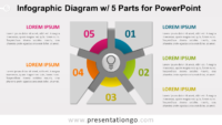 Free Infographic Diagram with 5 Parts PowerPoint Template - Slide 1