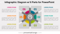 Free Infographic Diagram 6 Parts PowerPoint Template - Slide 1