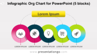 Free Infographic Organization Chart for PowerPoint with 5 Blocks