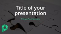 Free Jigsaw Puzzle Template for PowerPoint (Dark) - Cover Slide