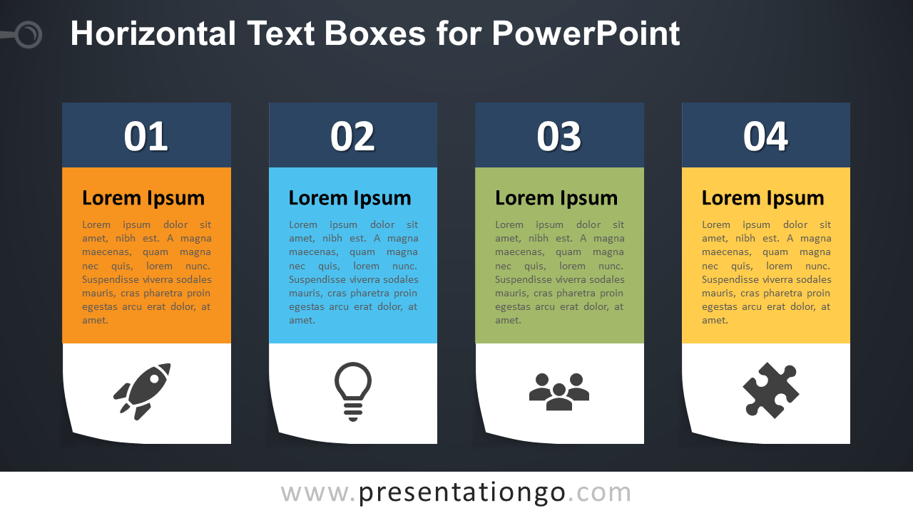 Horizontal Text Boxes For PowerPoint PresentationGO