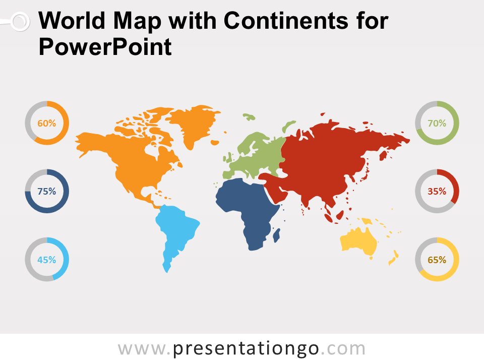 Free World Map with Continents for PowerPoint