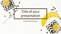 Flat Lay Banana and Coffee Cups PowerPoint Template