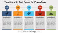 Free Timeline Diagram with Text Boxes for PowerPoint