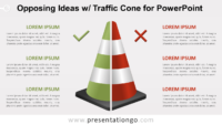 Free Opposing Ideas with Traffic Cone Template for PowerPoint
