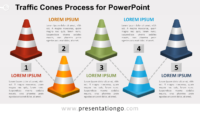 Free Traffic Cones Process Diagram for PowerPoint
