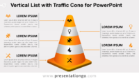 Free Vertical List Traffic Cone Template for PowerPoint
