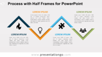 Free Process Diagram with Half Frames for PowerPoint