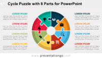Free Cycle Puzzle with 8 Parts for PowerPoint