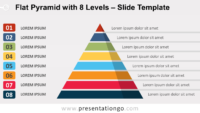 Free Flat Pyramid with 8 Levels for PowerPoint and Google Slides