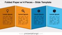 Free Folded Paper with 4 Pieces for PowerPoint and Google Slides