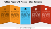 Free Folded Paper with 5 Pieces for PowerPoint and Google Slides