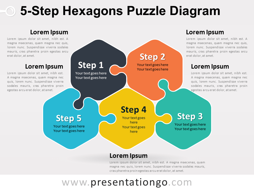 Cycle Puzzle with 6 Parts for PowerPoint - PresentationGO