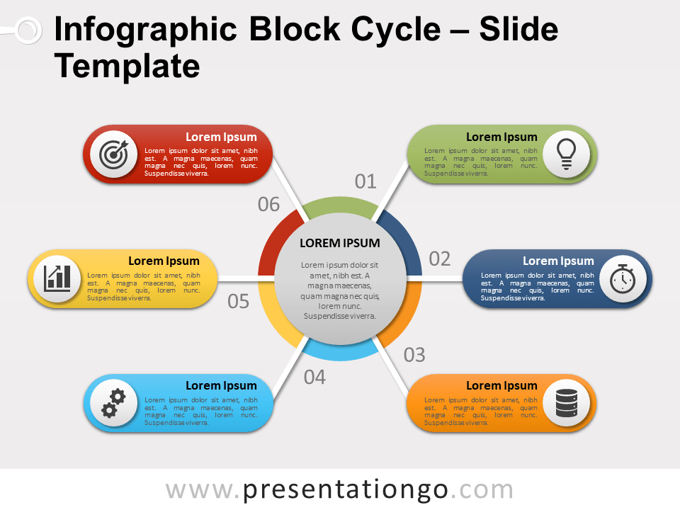 Infographic Block Cycle for PowerPoint and Google Slides