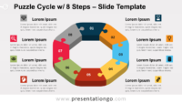 Free Puzzle Cycle with 8 Steps for PowerPoint and Google Slides