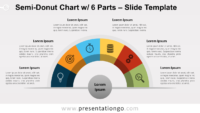Free Semi-Donut Chart with 6 Parts for PowerPoint and Google Slides