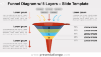 Free Funnel Diagram with 5 Layers for PowerPoint and Google Slides