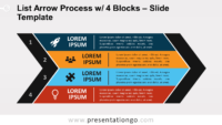 Free List Arrow Process with 4 Blocks for PowerPoint and Google Slides