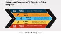 Free List Arrow Process with 5 Blocks for PowerPoint and Google Slides