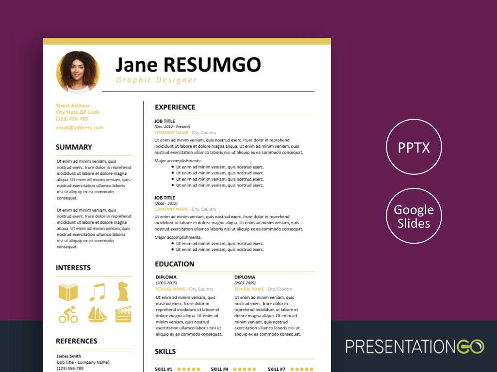 infographic resume template ppt