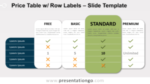 Free Price Table Row Labels for PowerPoint and Google Slides