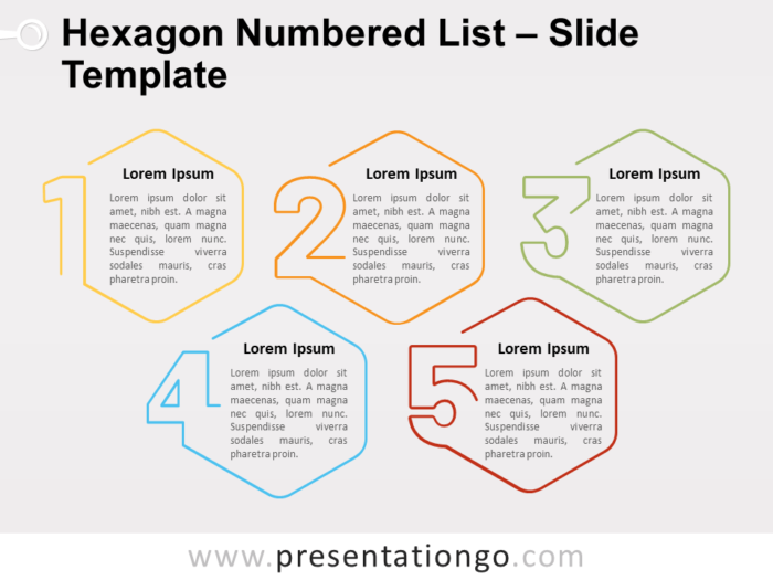 Hexagon Numbered List for PowerPoint and Google Slides