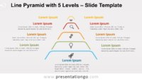 Free Line Pyramid 5 Levels for PowerPoint and Google Slides
