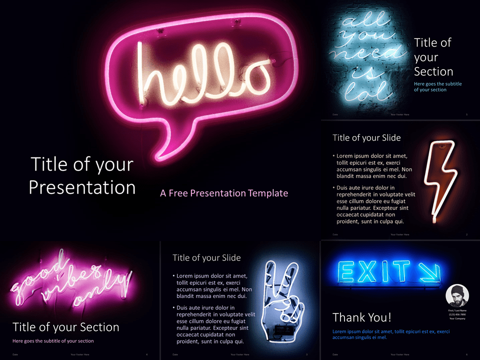 presentation templates neon